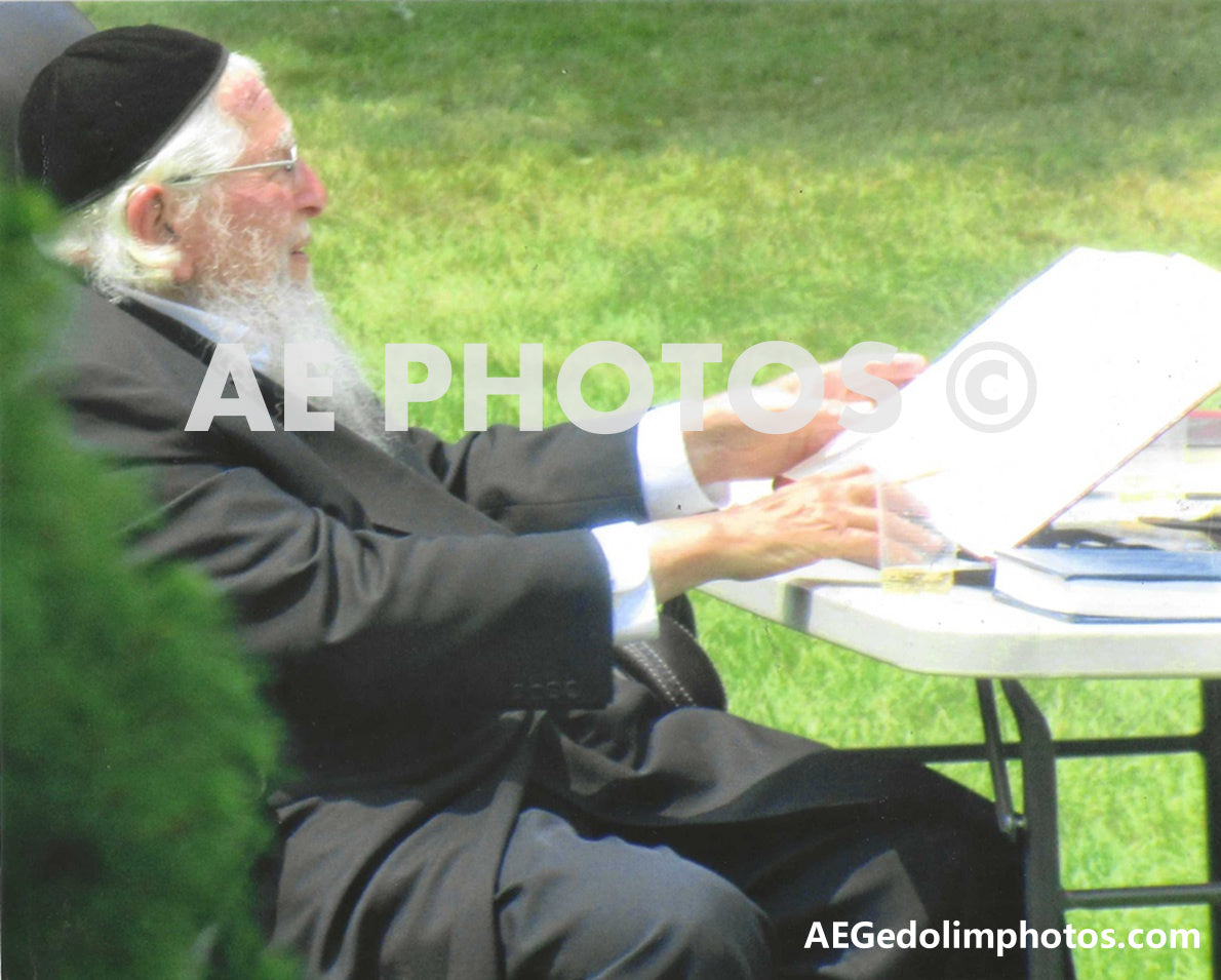 Rav Aharon Schechhter learning in Camp Morris