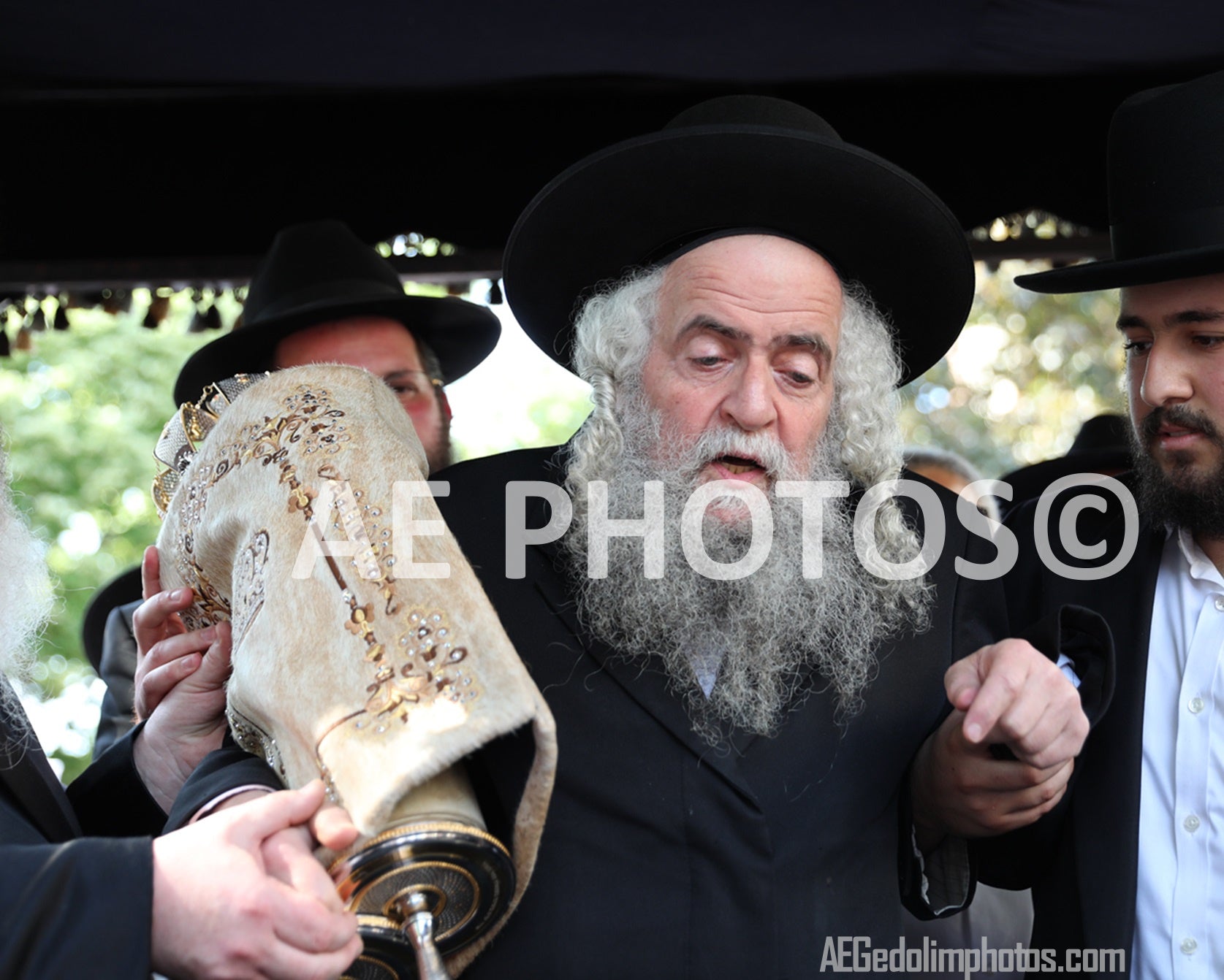 Rav Avrohom Schoor at the Landaus Shul Hachnassa Sefer Torah