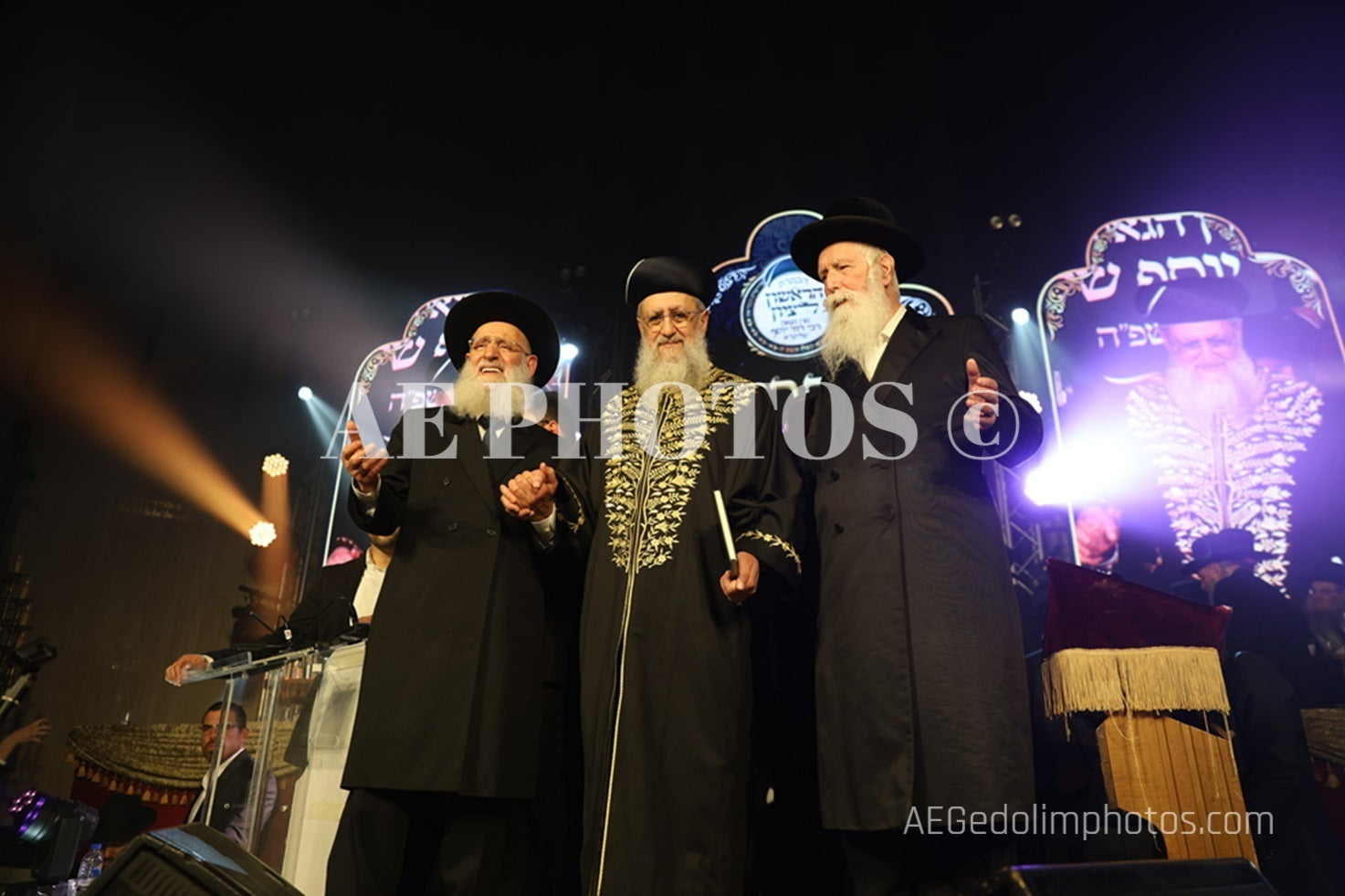 Rav David Yosef at his Hachtara with Rav Yitzchak Dovid Grossman & Rav Reuven Elbaz