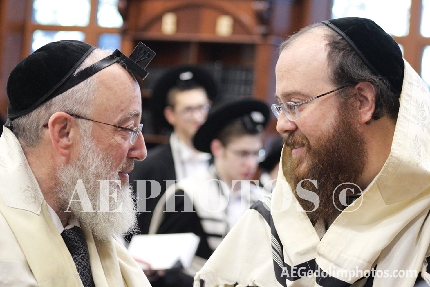 Rav Meir Chaim Gutfreund with his son Rav Mordechai Gutfreund