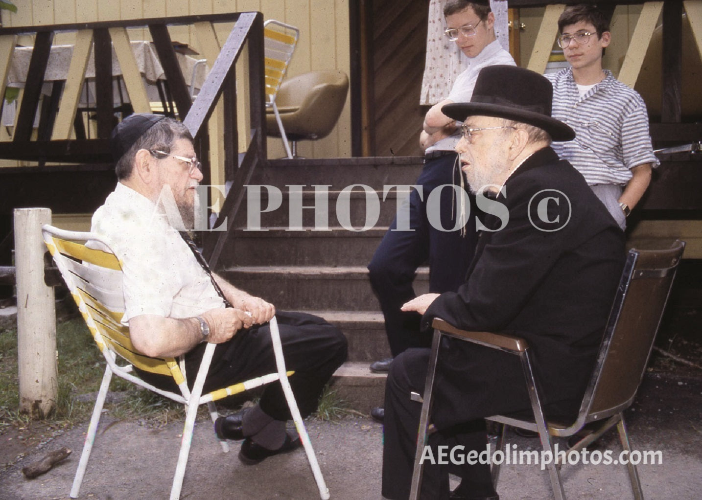 Rav Gifter with Rabbi Ruderman in Camp Agudah